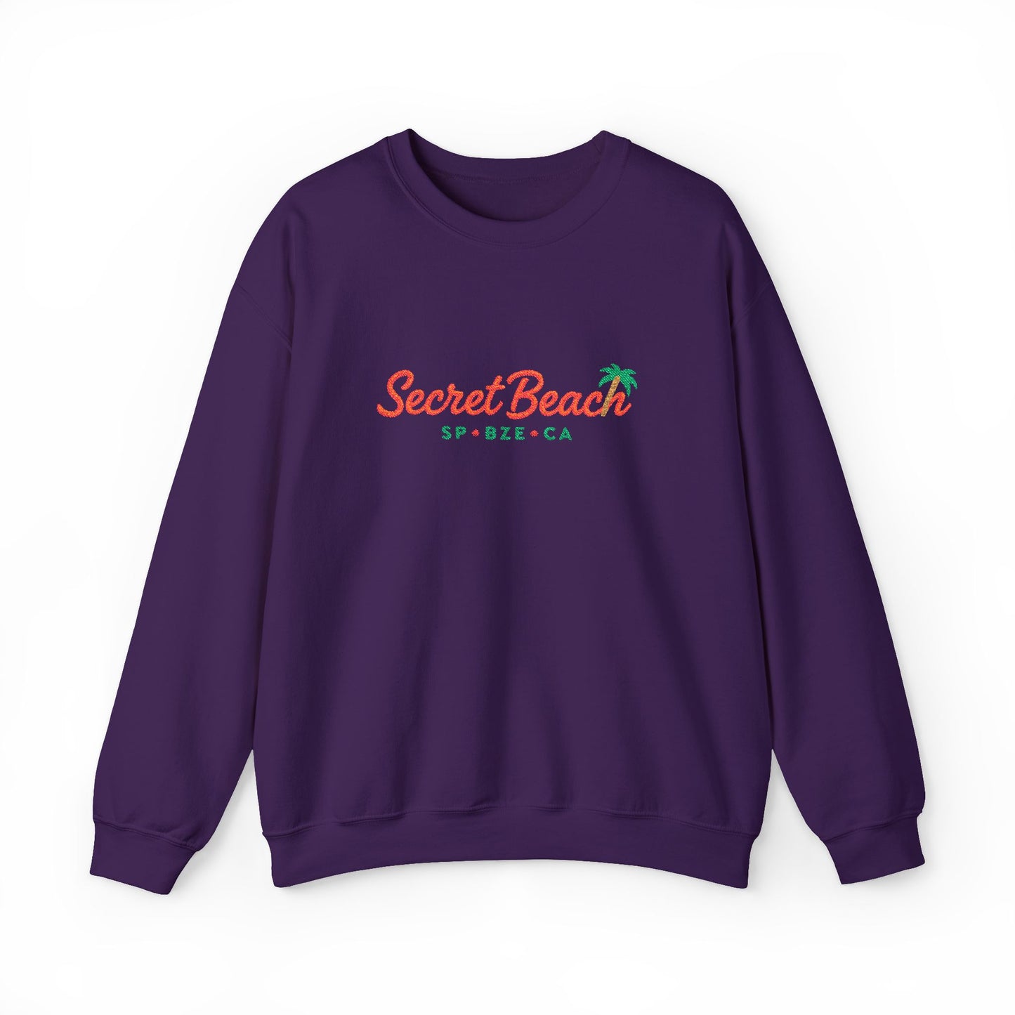 Secret Beach embroidered Crewneck Sweatshirt — Retro Palm Beach Vibes