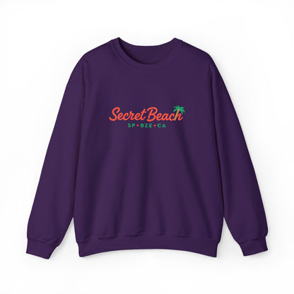 Secret Beach embroidered Crewneck Sweatshirt — Retro Palm Beach Vibes