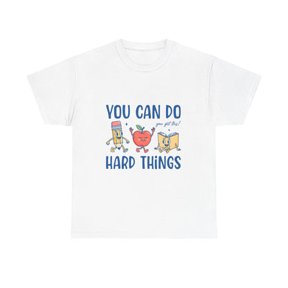 "You Can Do Hard Things" Back to  School Tee with Cute Characters