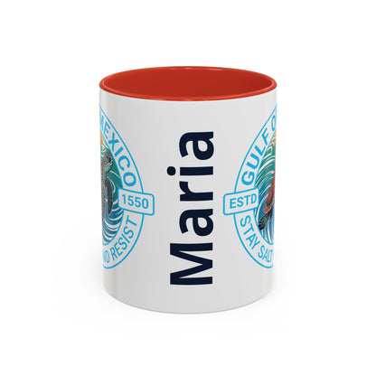 Customizable Gulf of Mexico Turtle Coffee Mug — "Stay Salty and Resist" Accent Ceramic Mug