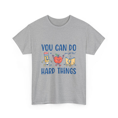 "You Can Do Hard Things" Back to  School Tee with Cute Characters