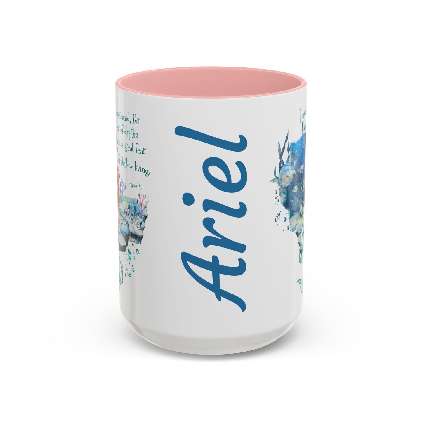 Customizable Mermaid Quote Accent Coffee Mug — Inspirational Ocean Art 11/15oz