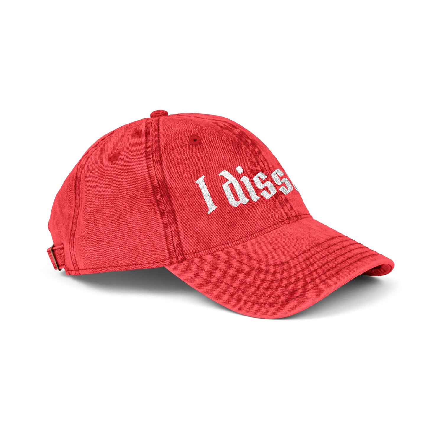 Embroidered 'I Dissent' Vintage Cap - White text