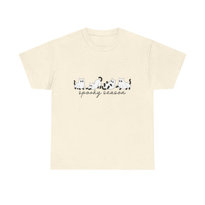 Spooky Season Cat Tee — Cute Ghost Cats "spooky season" Halloween Shirt