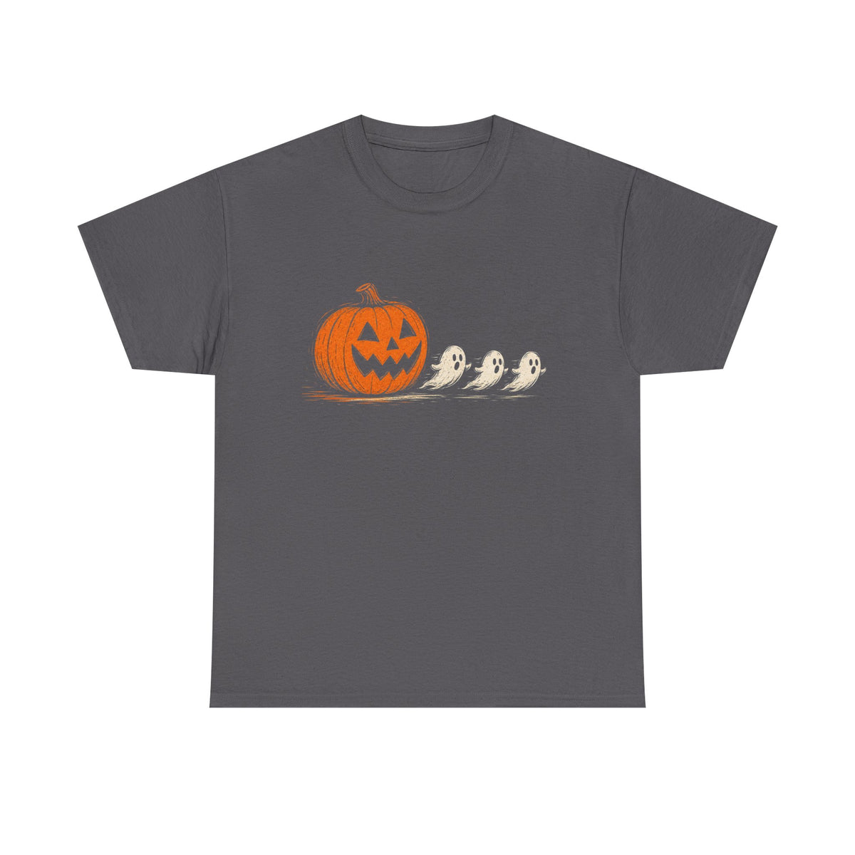 Halloween Pumpkin & Ghost Tee — Cute Jack-o'-Lantern with Ghost Friends