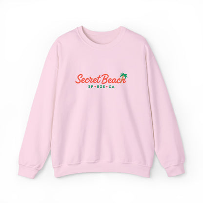 Secret Beach embroidered Crewneck Sweatshirt — Retro Palm Beach Vibes