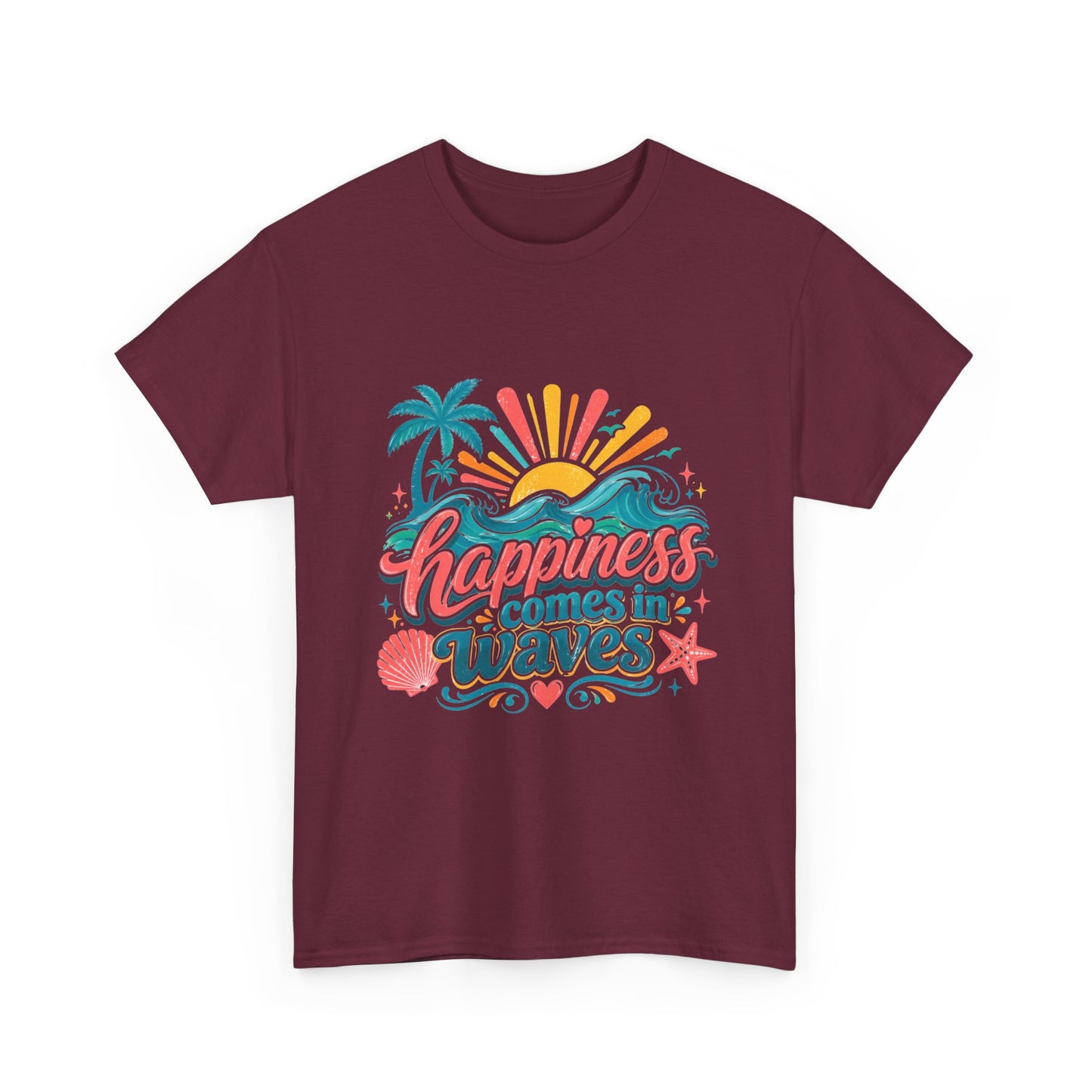 Happiness Comes in Waves T-Shirt — Beachy Summer Graphic Tee