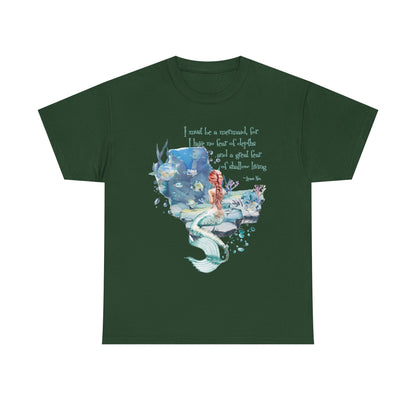 Mermaid Quote T-Shirt — 'I Must Be a Mermaid' Watercolor Tee  - dark olors
