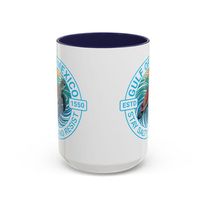 Gulf of Mexico Turtle Coffee Mug — "Stay Salty and Resist" Accent Ceramic Mug