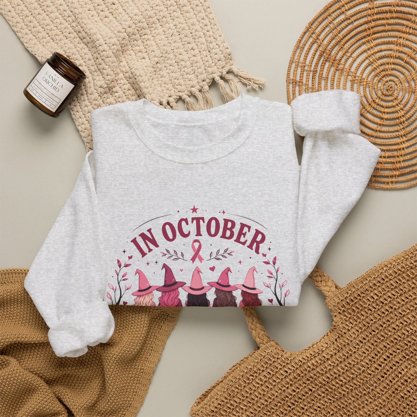 Breast Cancer Awareness Sweatshirt - "In October We Wear Pink" Crewneck