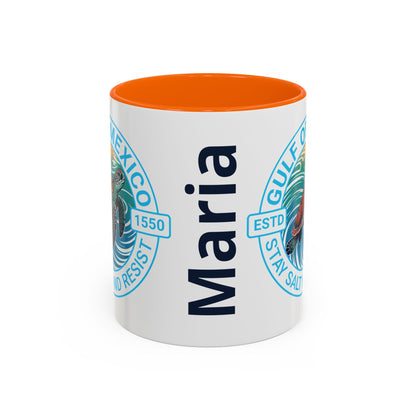 Customizable Gulf of Mexico Turtle Coffee Mug — "Stay Salty and Resist" Accent Ceramic Mug
