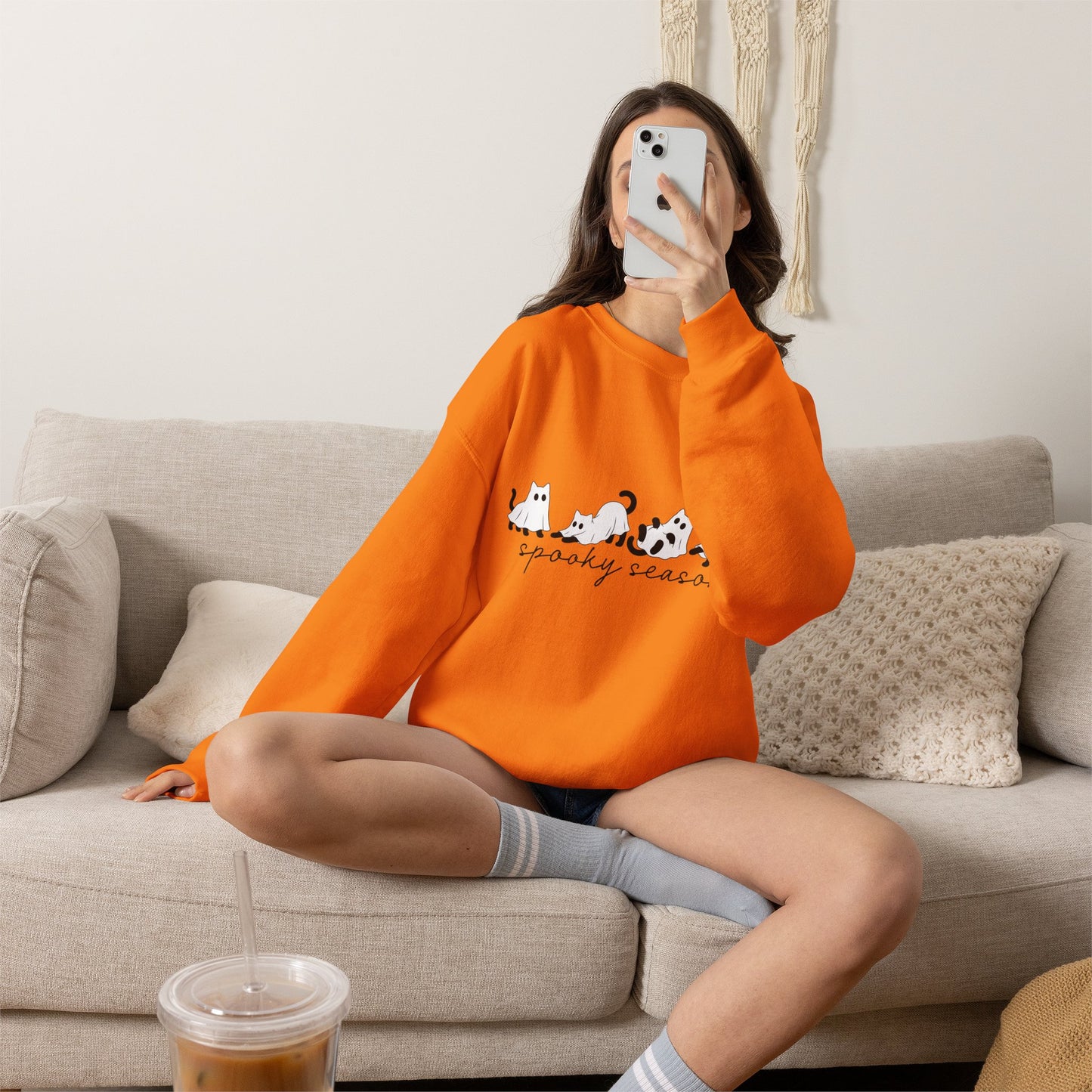 Spooky Season Cats Crewneck Sweatshirt