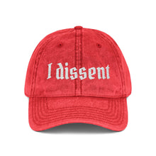 Embroidered 'I Dissent' Vintage Cap - White text