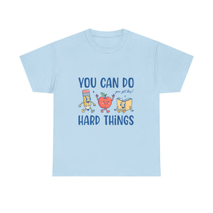 "You Can Do Hard Things" Back to  School Tee with Cute Characters