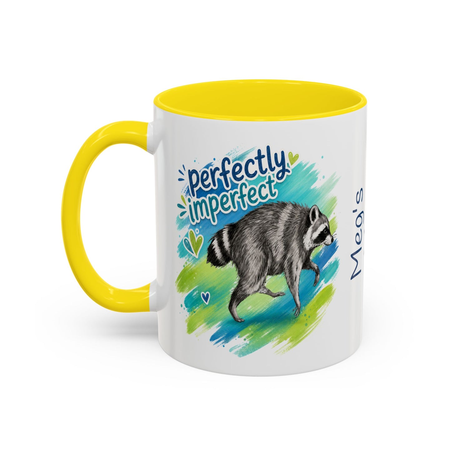 Perfectly Imperfect Raccoon Accent Coffee Mug (Personalizable) - 11/15oz