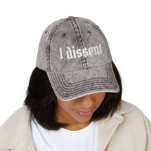 Embroidered 'I Dissent' Vintage Cap - White text