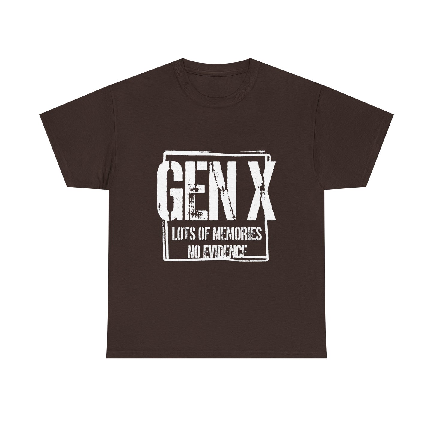 Gen X Tee — "Gen X: Lots of Memories, No Evidence" Vintage Retro Shirt