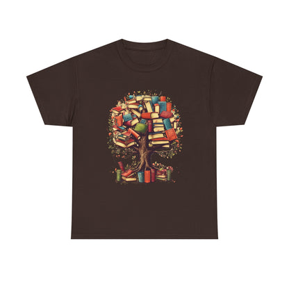 Book Tree T-Shirt – Literary Tree of Books Graphic Tee for Book Lovers