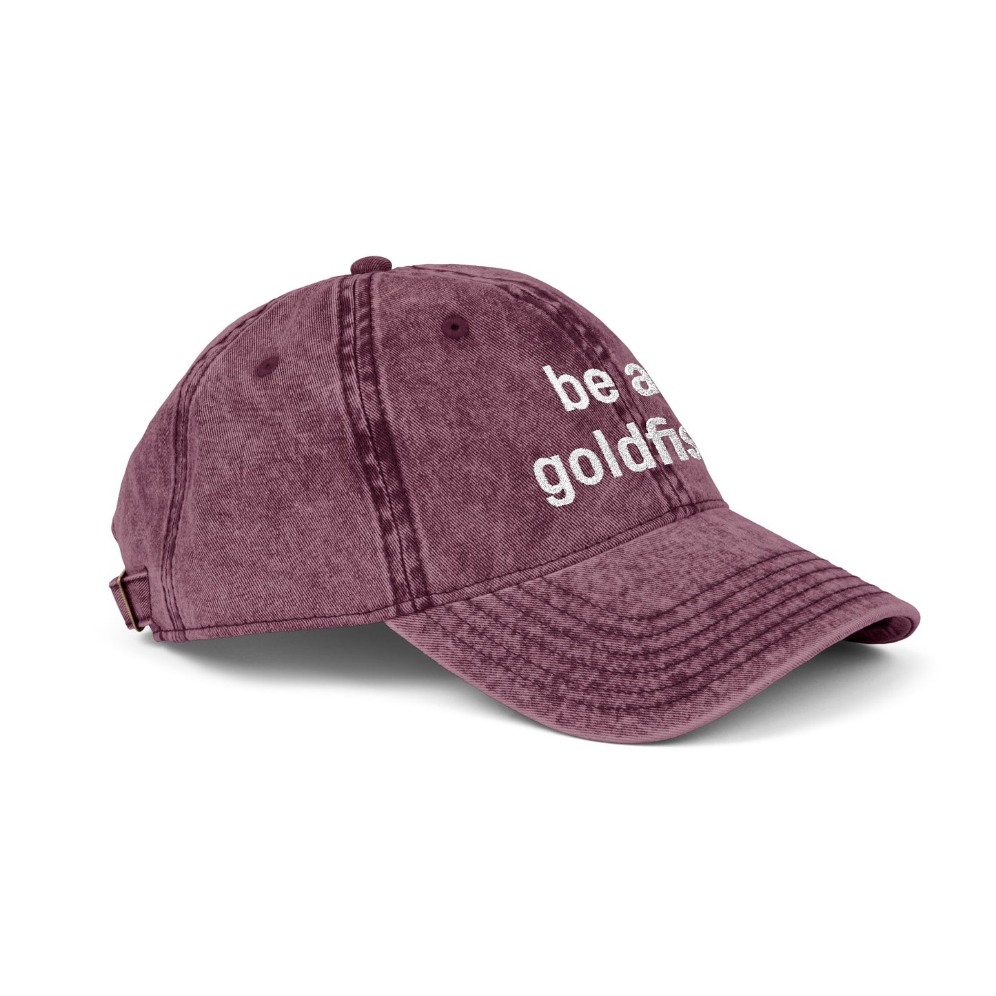 Embroidered Vintage Cap — "be a goldfish"