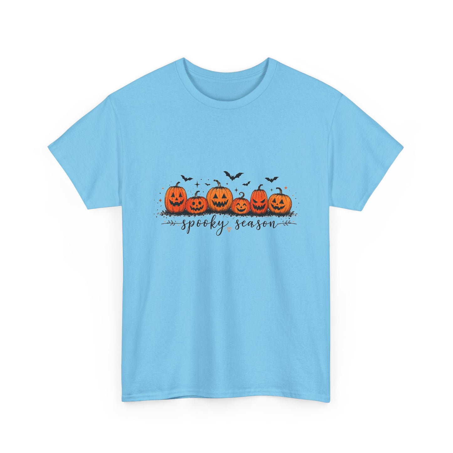 Spooky Season Pumpkin Tee — Cute Jack-o'-Lanterns & Bats Halloween T-Shirt