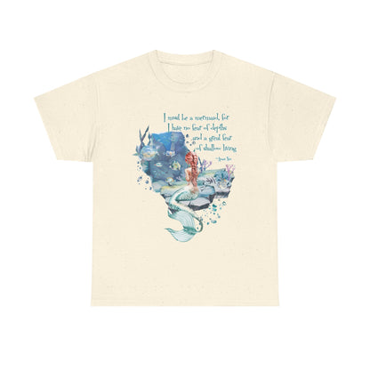 Mermaid Quote T-Shirt — 'I Must Be a Mermaid' Watercolor Tee  - Light colors