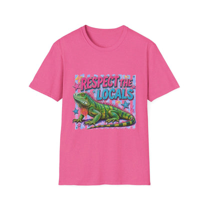 Respect the Locals T-Shirt — Colorful Iguana Graphic Tee