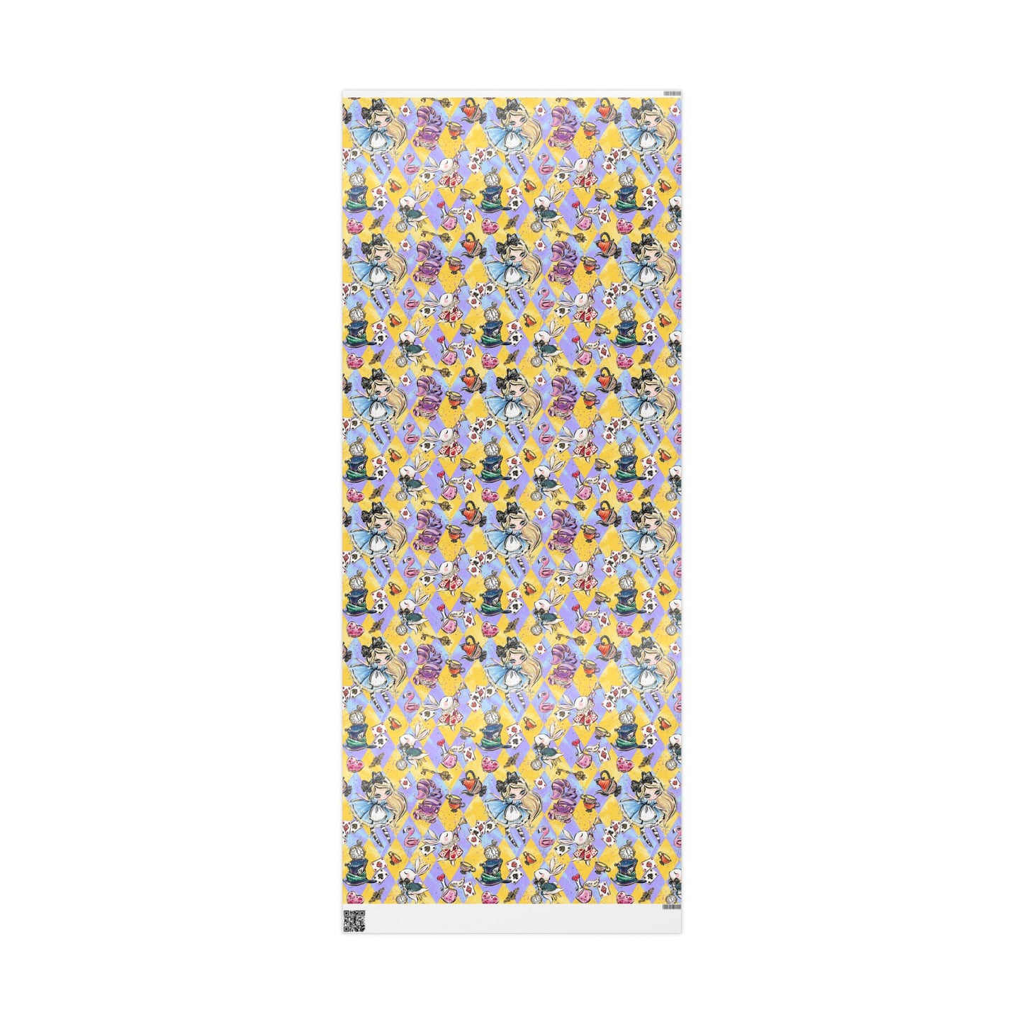 Alice in Wonderland Patterned Gift Wrap (Clocks, Teacups & Playing Cards)