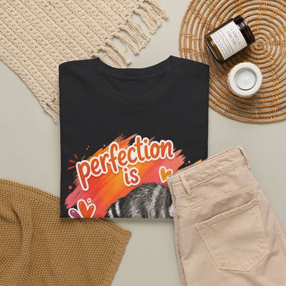 T-Shirt — "Perfection Is Overrated" Raccoon Graphic Tee