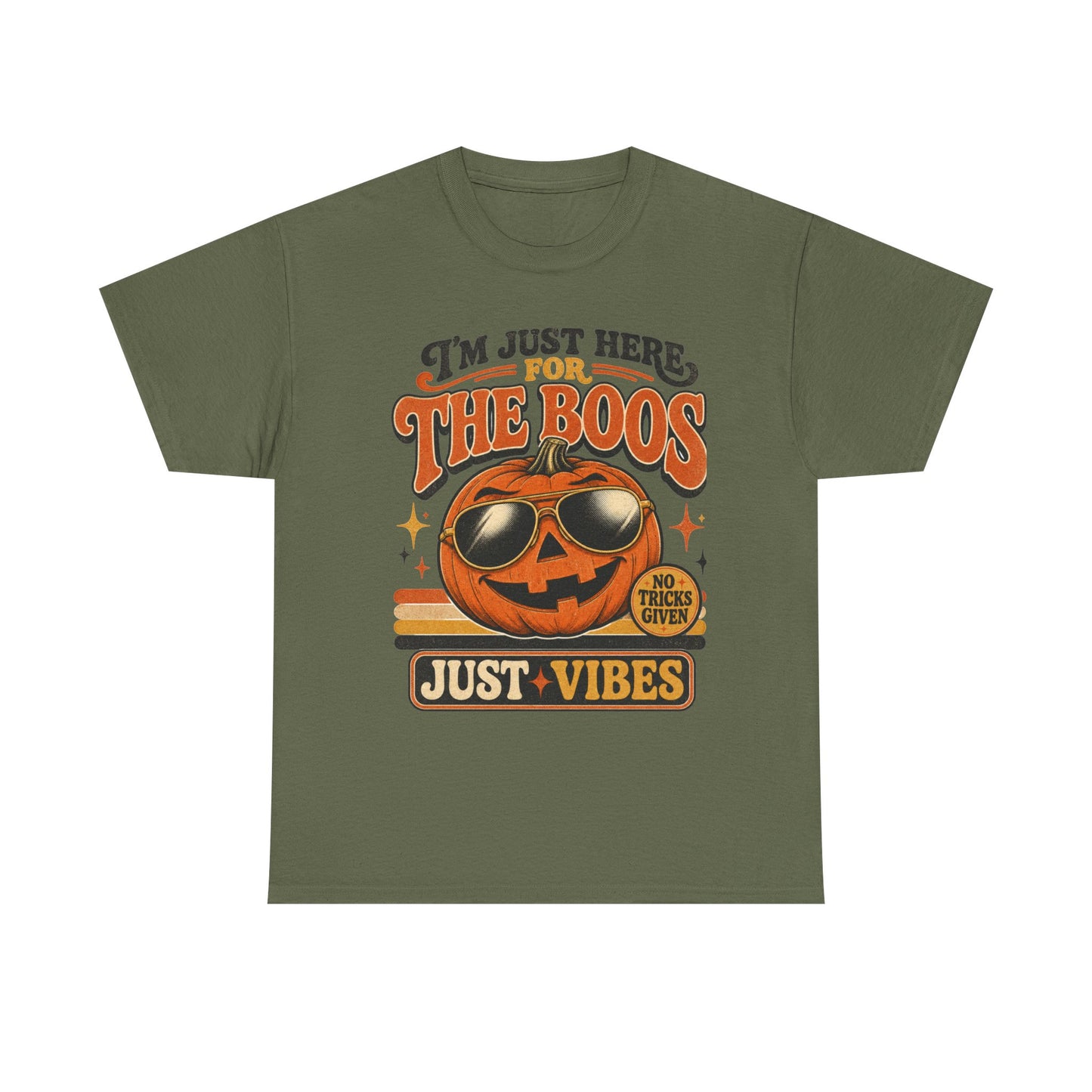 Halloween Pumpkin Tee — "I’m Just Here for the Boos" Retro Vibes