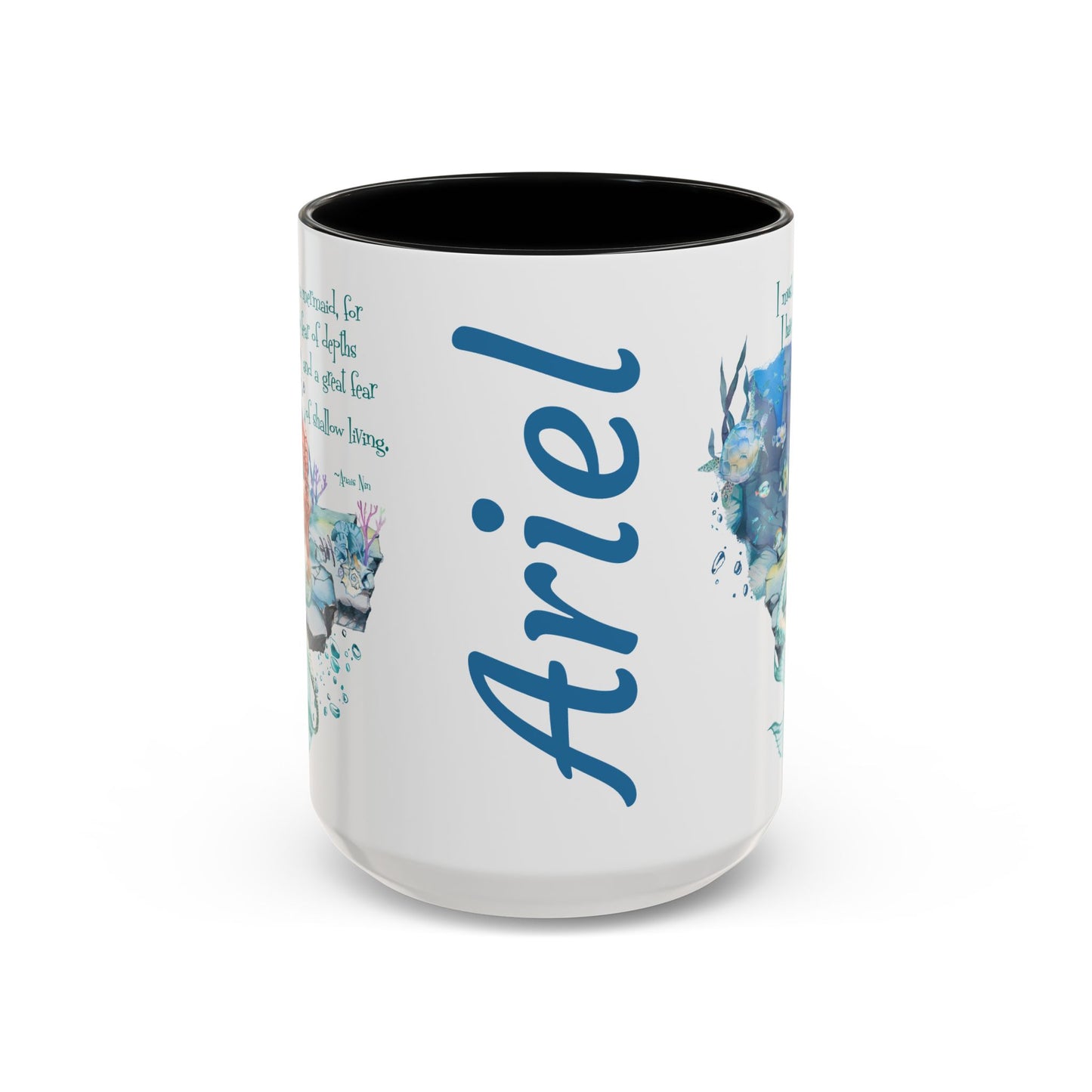 Customizable Mermaid Quote Accent Coffee Mug — Inspirational Ocean Art 11/15oz