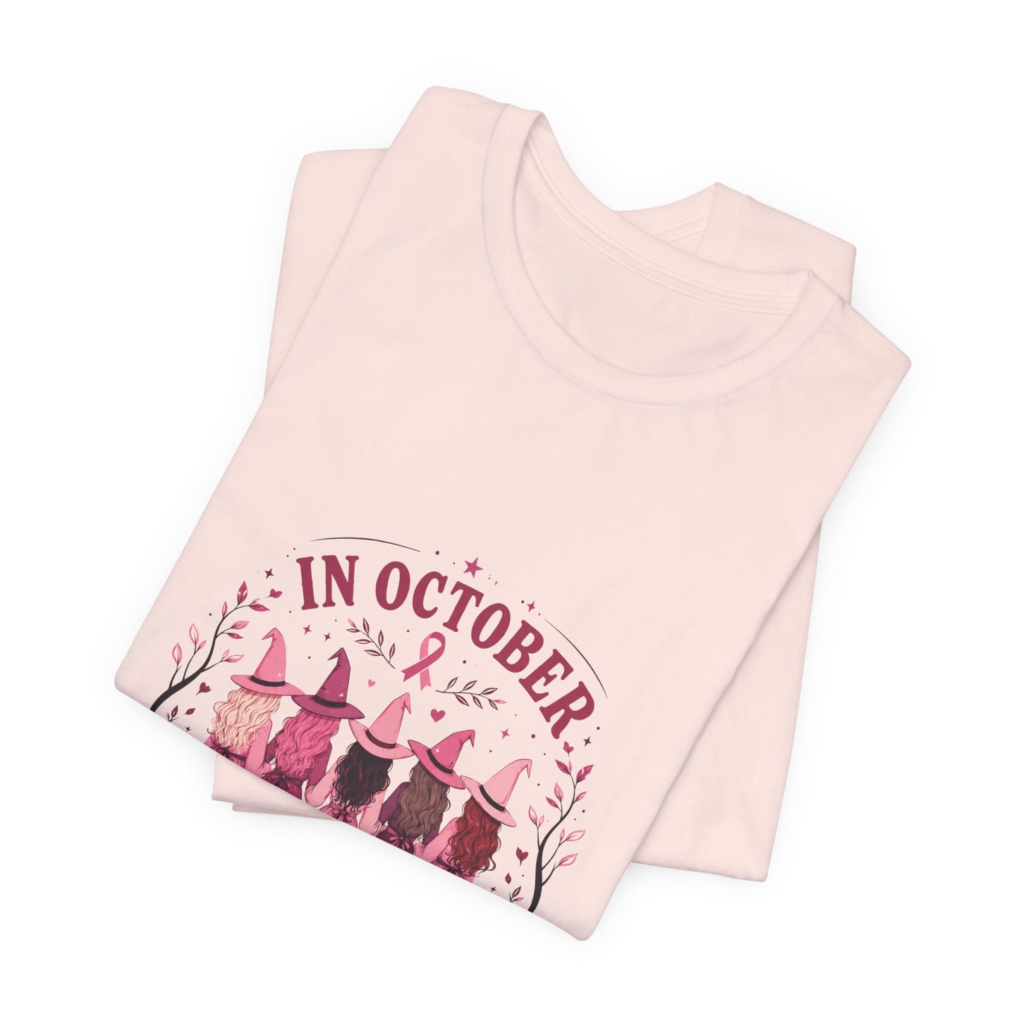 Breast Cancer Awareness Tee — "In October We Wear Pink" Short Sleeve Shirt