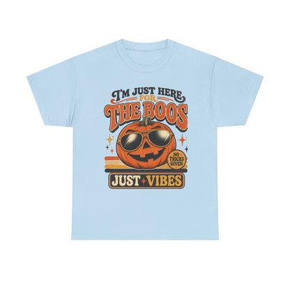 Halloween Pumpkin Tee — "I’m Just Here for the Boos" Retro Vibes