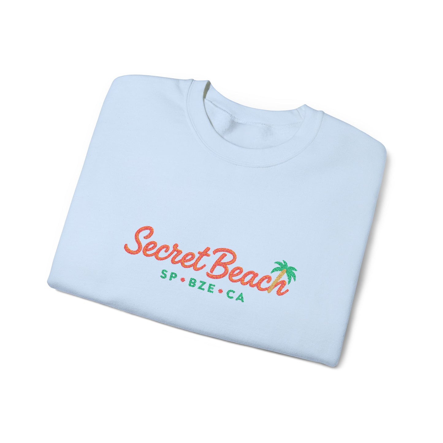 Secret Beach embroidered Crewneck Sweatshirt — Retro Palm Beach Vibes