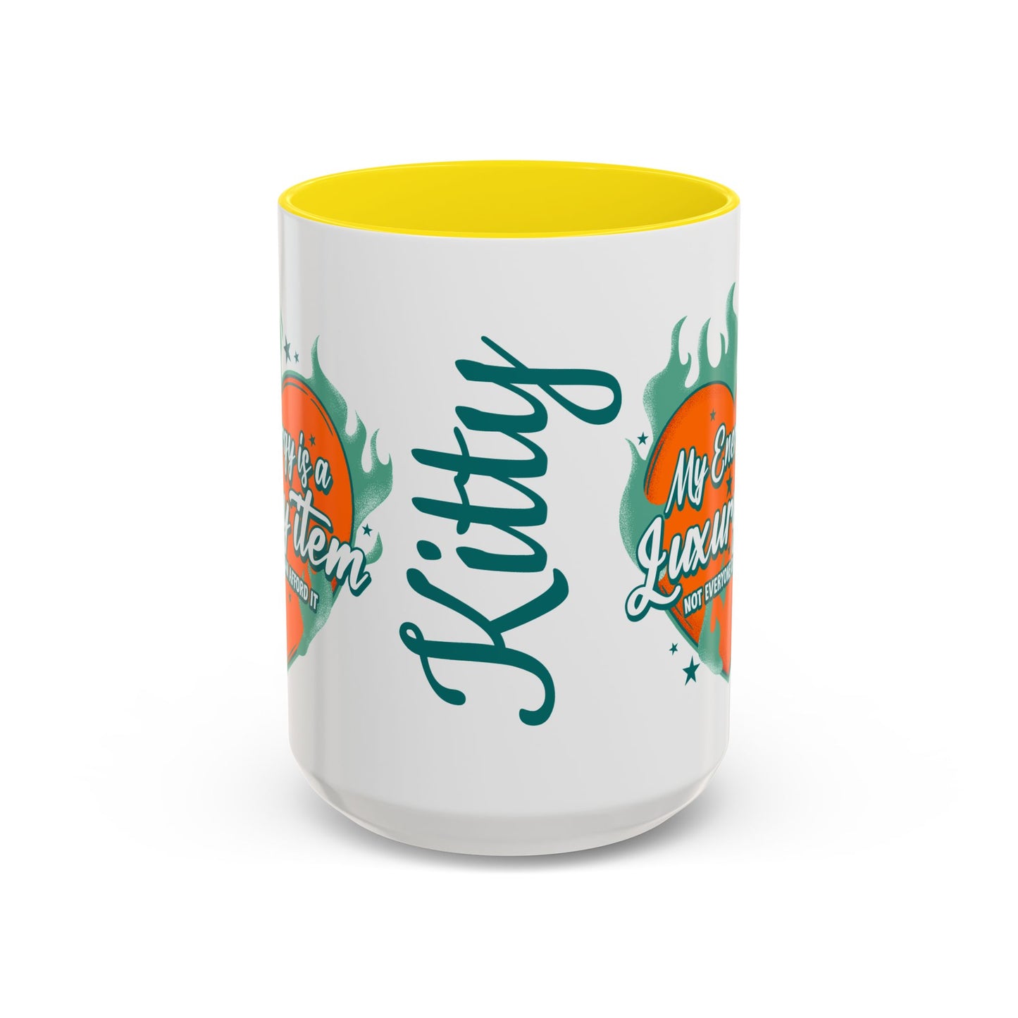 Accent Coffee Mug — "My Energy Is a Luxury Item" Heart Design