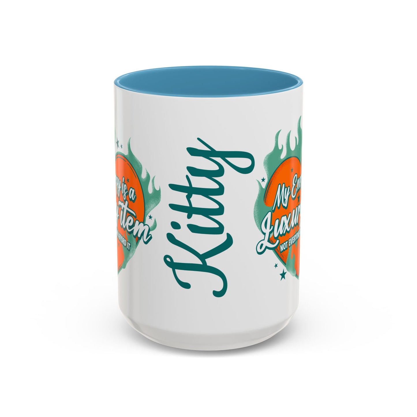 Accent Coffee Mug — "My Energy Is a Luxury Item" Heart Design