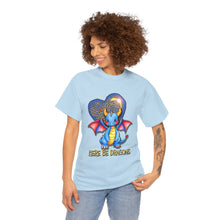 Dragon Heart T‑Shirt — Cute Blue Dragon 'Here Be Dragons' Tee
