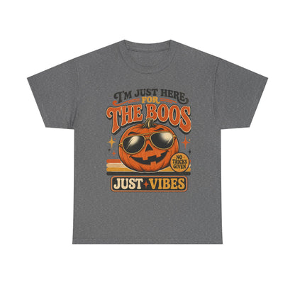 Halloween Pumpkin Tee — "I’m Just Here for the Boos" Retro Vibes