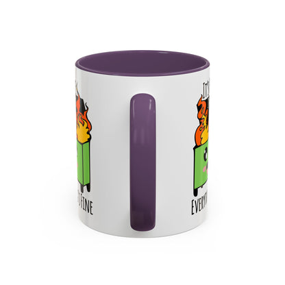 Customizable It's fine, I'm fine, Everything's Fine - Accent Coffee Mug (11, 15oz)