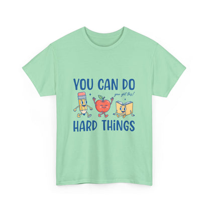 "You Can Do Hard Things" Back to  School Tee with Cute Characters