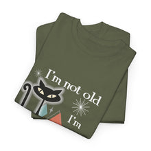 Mid Century Modern Cat T-Shirt — “I’m Not Old, I’m Mid Century Modern” Retro Graphic Tee