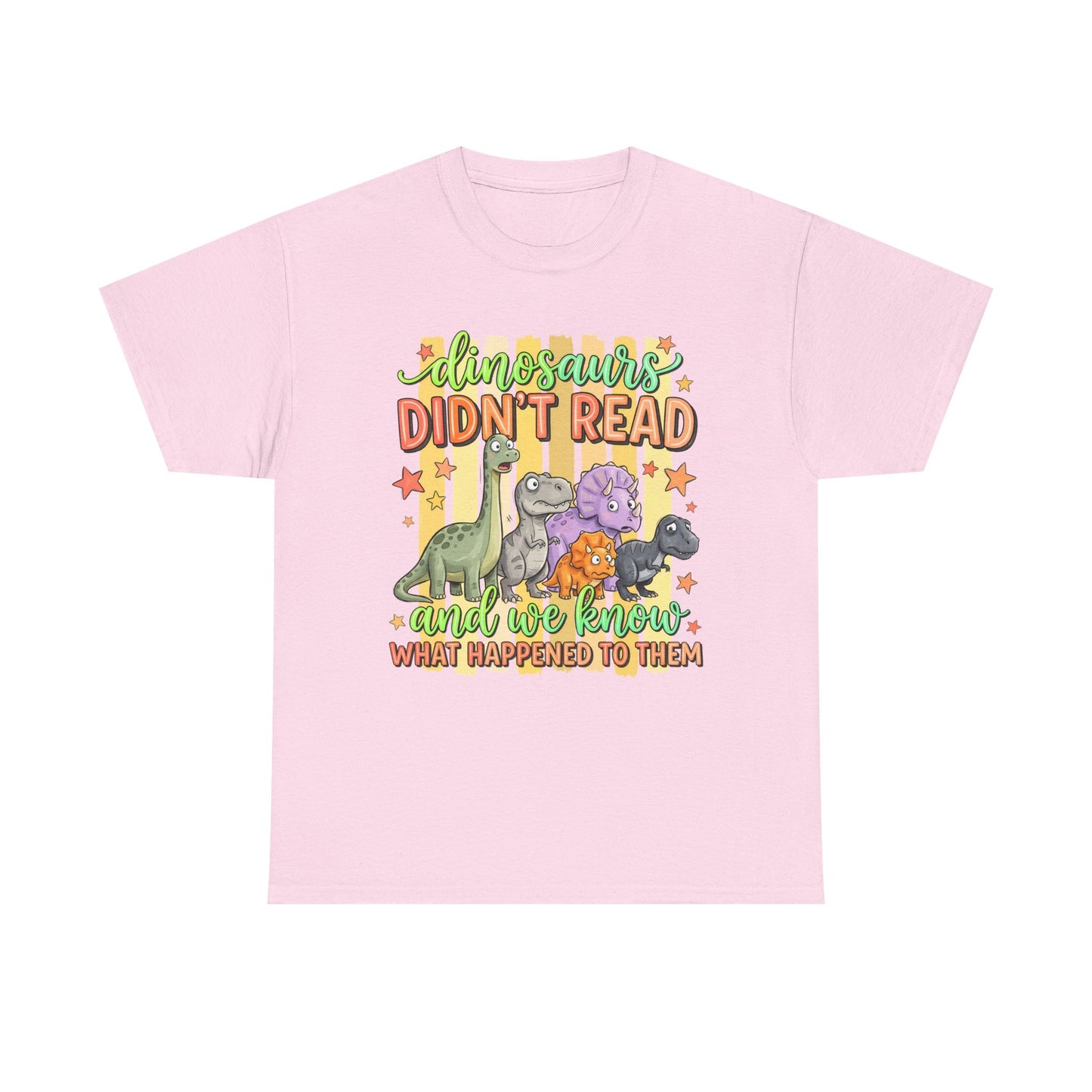 Dinosaur T‑Shirt — "Dinosaurs Didn't Read" Cute Retro Dino Graphic Tee