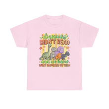 Dinosaur T‑Shirt — "Dinosaurs Didn't Read" Cute Retro Dino Graphic Tee