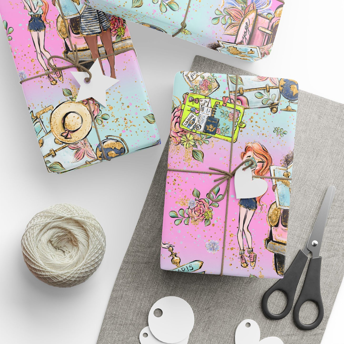 Wanderlust Wrapping Paper - Fun travel Gift Wrap