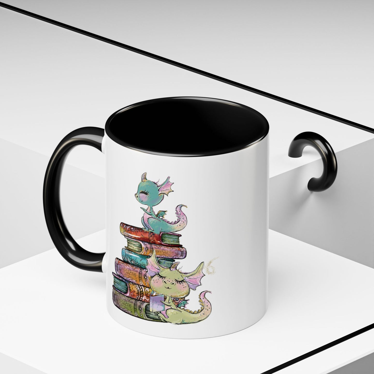 Book Dragons - Accent Coffee Mug (11, 15oz)