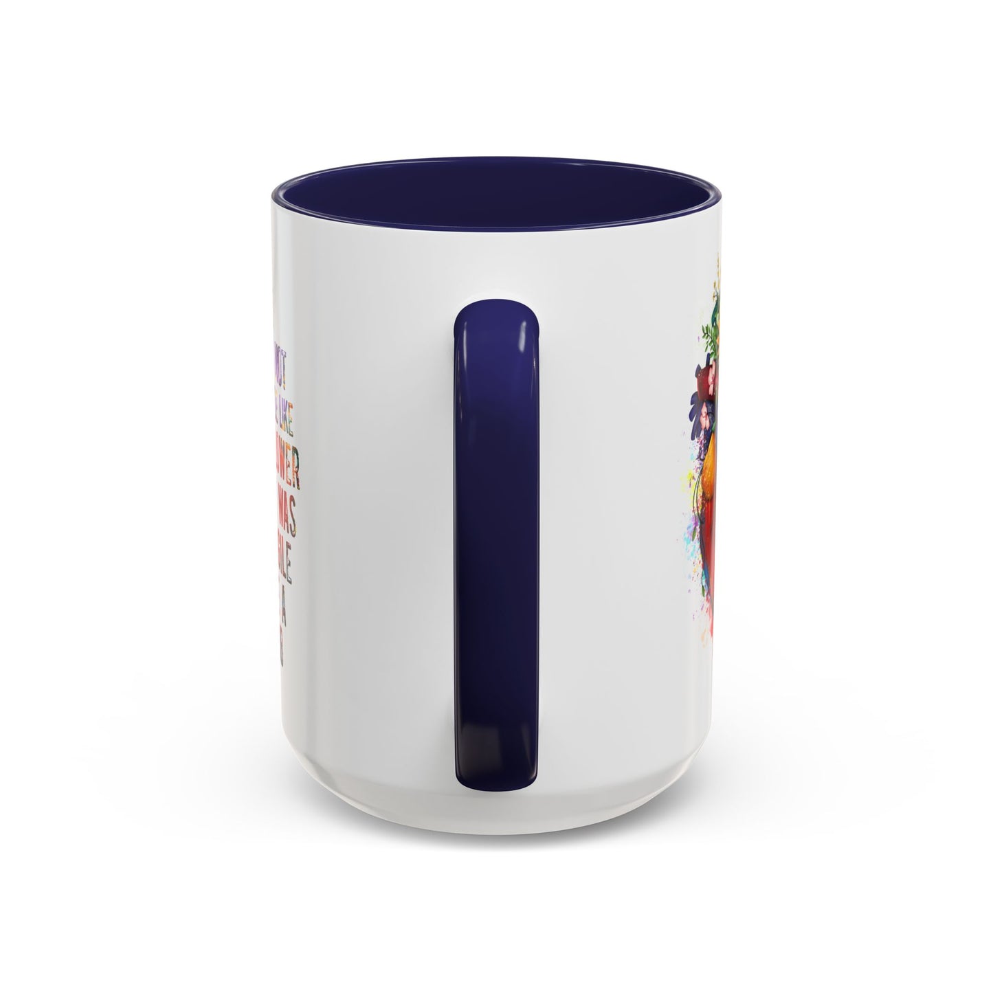 Customizable Accent Coffee Mug — "She Was Not Fragile Like a Flower, She Was Fragile Like a Bomb" Colorful Heart Floral Design (11/15 oz)