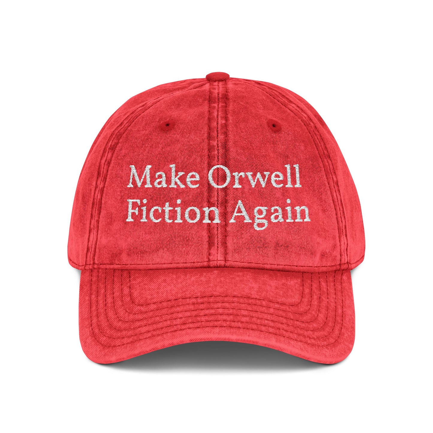 Make Orwell Fiction Again Embroidered Vintage Cap