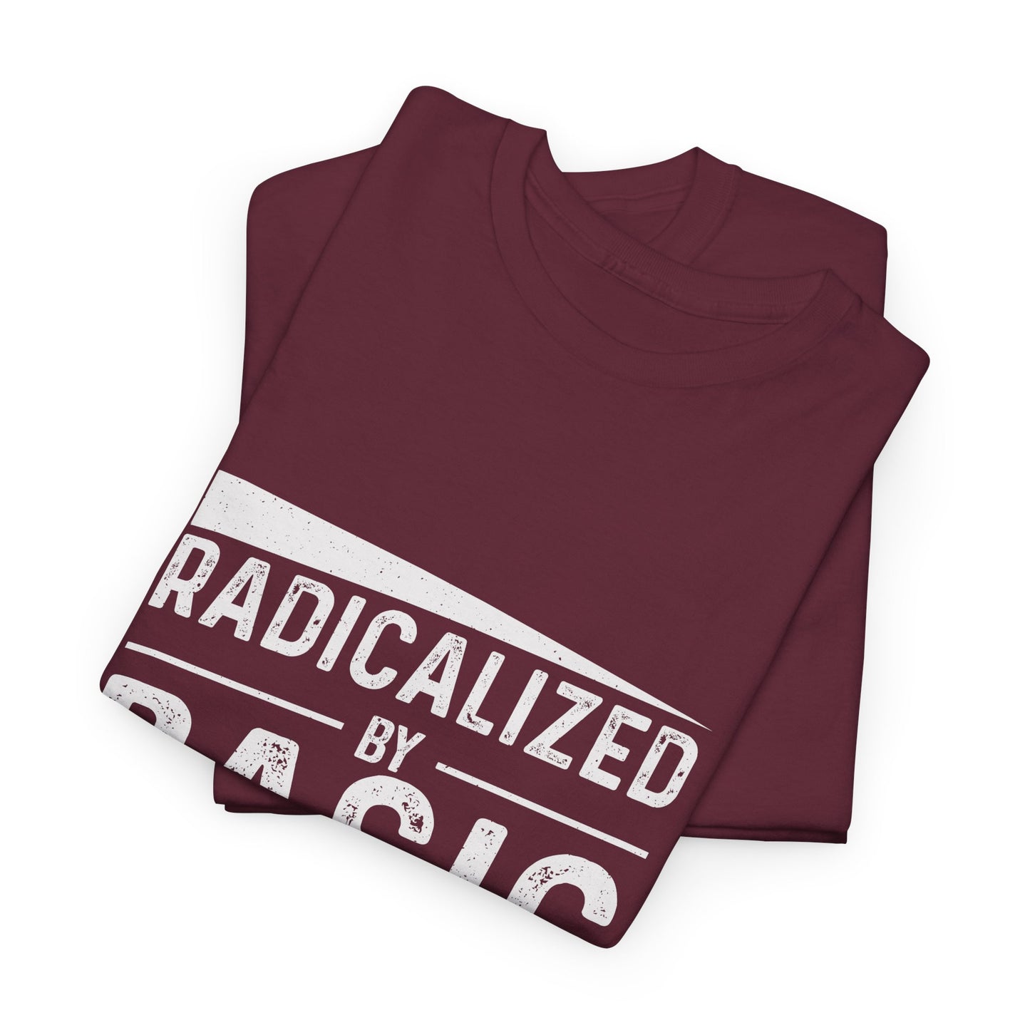 Radicalized by Basic Decency Tee — Statement Slogan Graphic Shirt