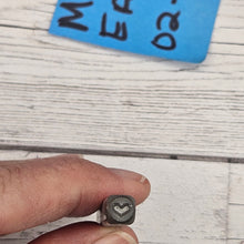 Heart in circle with lines approx 4mm  Design Stamp - Beaducation destash