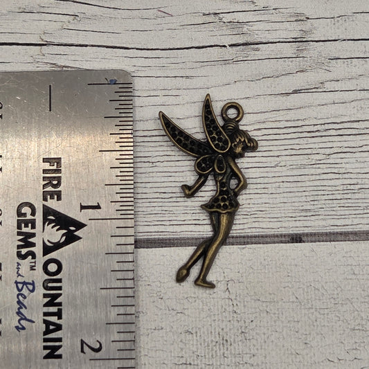 Bronze fairy tink charm - lot of 10