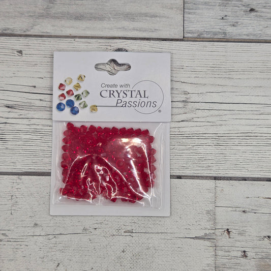 Lt. Siam - 4mm bicone crystal bead -  Package of 144 Crystal Passions Austrian Crystal Bicone